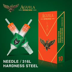 AGUILA Cartridge needles with Silcone cover 10 (0.30mm) - OUR NEEDLE BRAND - PATERSON TATTOO SUPPLY