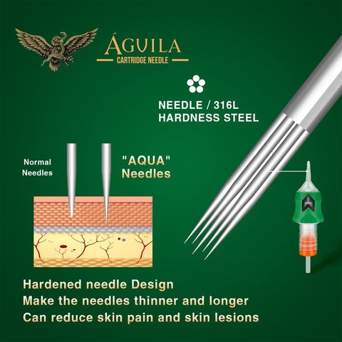 AGUILA Cartridge needles with Silcone cover 10 (0.30mm) - OUR NEEDLE BRAND - PATERSON TATTOO SUPPLY
