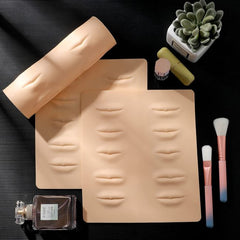 1 Sheets Tattoo Skin Practice for Makeup Lips Lip Practice Skin 3D Microblading Practice Skin Permanent Makeup Silicone Fake Skins for Tattoo Training Beginners