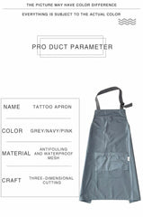 Tattoo Apron Handmade Adjustable Waterproof Work Supplies with Neck Strap Pocket